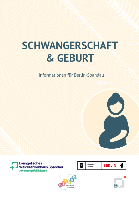 Bild vom Deckblatt der Brosch&uuml;re Schwangerschaft und Geburt Informationen f&uuml;r Berlin Spandau